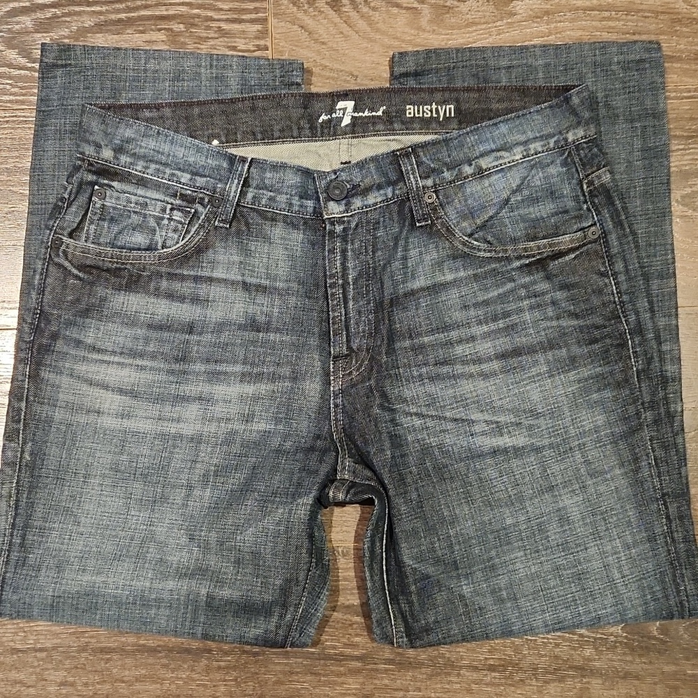 ❤️ 7 FOR ALL MANKIND AUSTYN RELAXED STRAIGHT JEANS, 34 SHORT